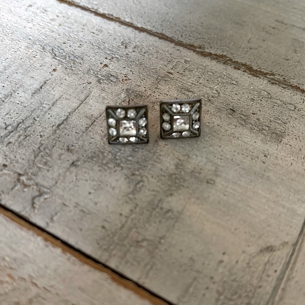 Silver square studs